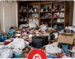 Cluttered room requiring organized cleanup